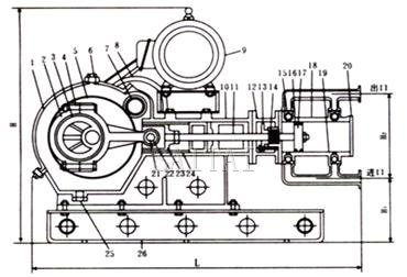 WBR型电动高温往复泵结构图