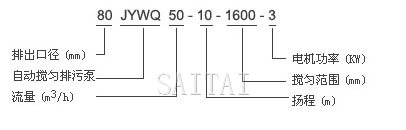 JYWQ、JPWQ系列自动搅匀排污泵型号说明