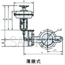 气动薄膜、活塞调节蝶阀外形尺寸图3