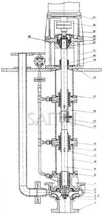SY、WSY、FSY型玻璃钢液下泵总装图