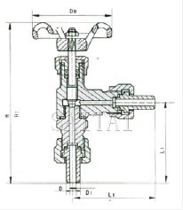 J24W-1.6/16P型角式截止针型阀结构图