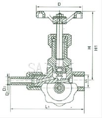 J19H-1.6/32P型压力表针型阀结构图